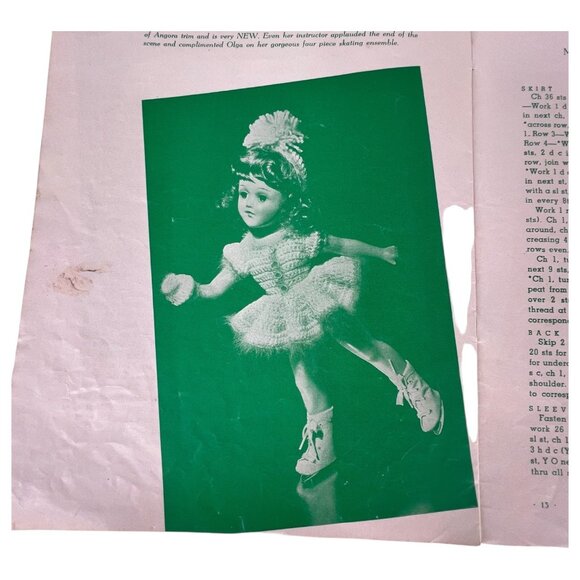 1941 Marys Dollies Volume No 5 Doll Clothes Pattern Book Knit Crochet Mary Hoyer - Picture 9 of 10